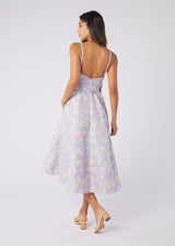 Annabelle Dress Lilac Floral Jacquard