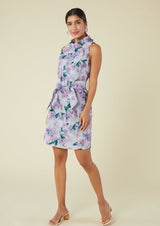 Betty Ruffle Neck Dress Organza Bloom