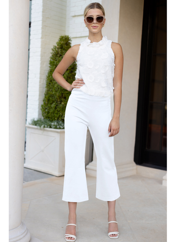 Blair Cropped Pant White Ponte