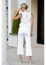 Blair Cropped Pant White Ponte