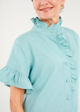 Sadie Top Powder Blue Linen