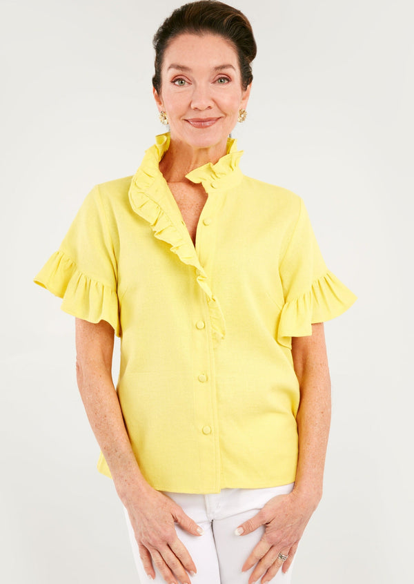 Sadie Top Yellow Linen