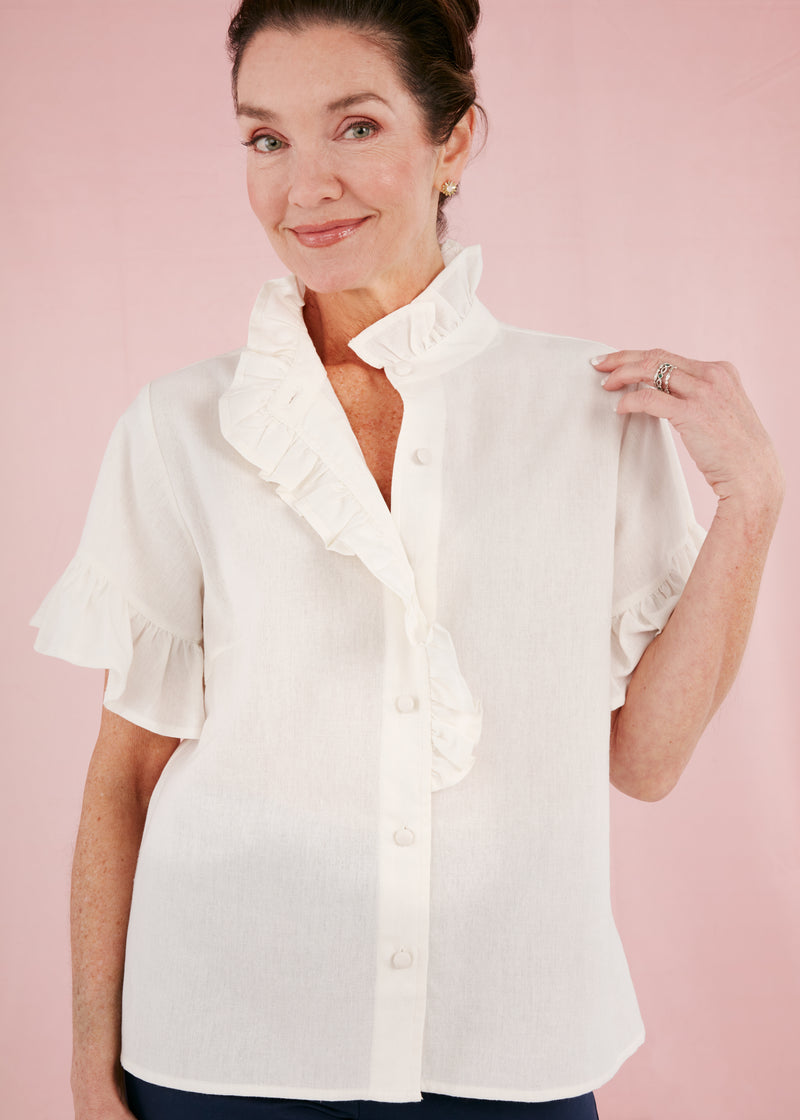 Sadie Top White Linen