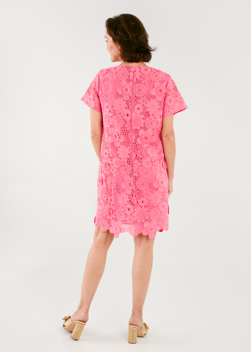 Lulu Dress Carnation 3-D Lace