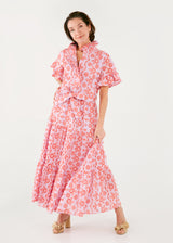 Sadie Maxi Dress Lavender Coral Eyelet