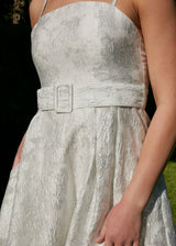 Annabelle Dress White Silver Organza