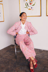 Carter Trouser Pink Multi Tweed