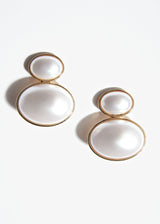 2 Pearl Oval Earrings