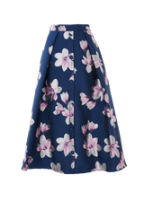 Eden Skirt Blue Plumeria Jacquard