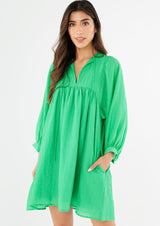 Violet Dress Kelly Green Gridded Voile