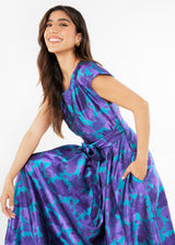 Olivia Gown Purple Floral Silhouette Jacquard