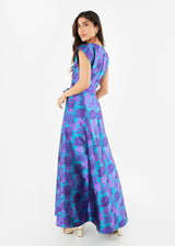 Olivia Gown Purple Floral Silhouette Jacquard