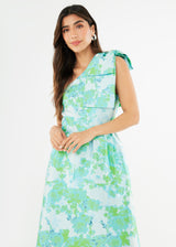 Caroline Gown Green Abstract Brocade