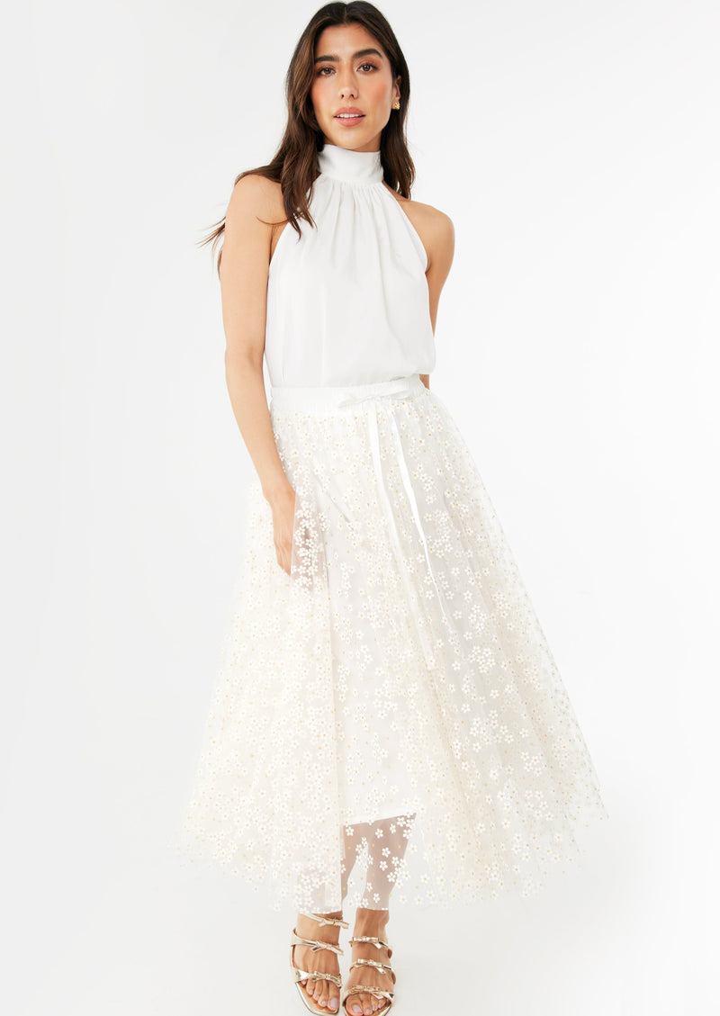 Sue Skirt White Daisy Tulle