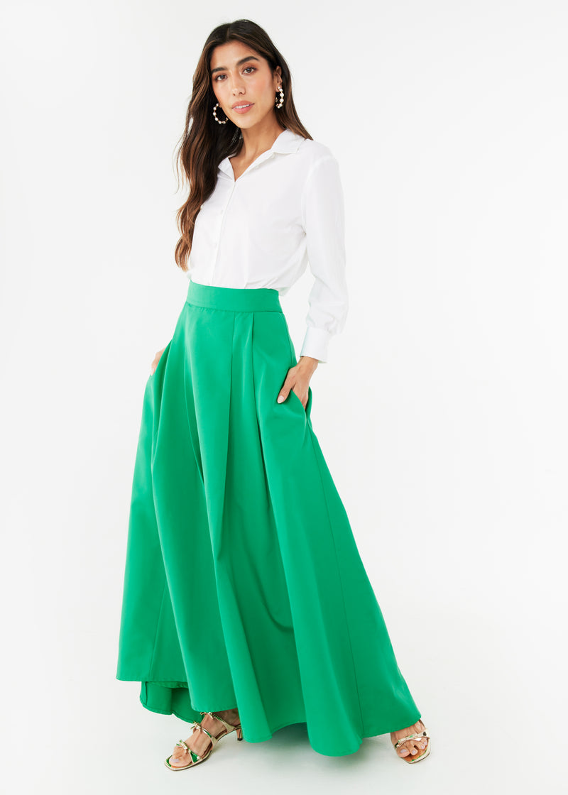 Olivia Skirt Kelly Green Faille