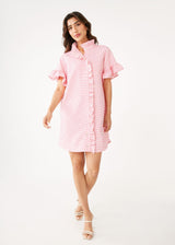 Katie Dress Salmon Tufted Cotton