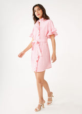 Katie Dress Salmon Tufted Cotton