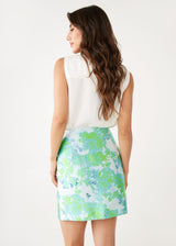 Jessica Skirt Green Abstract Brocade