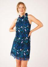 Betty Dress Blue Daisy Floral Lace