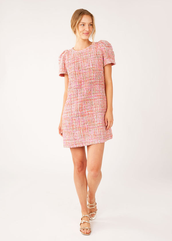 Marty Dress Pink Multi Tweed