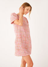 Marty Dress Pink Multi Tweed