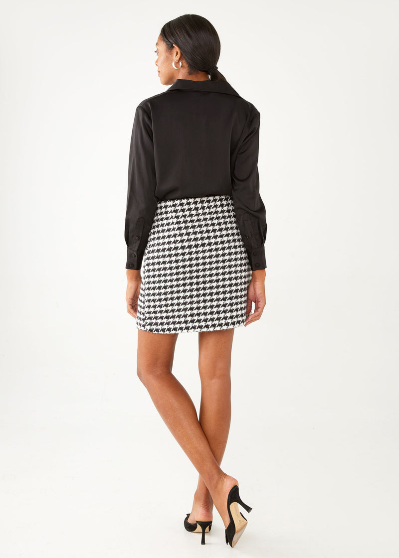 Jessica Skirt Black and White Houndstooth