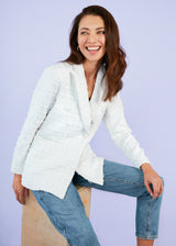 Calvin Blazer White Checkerboard Tweed