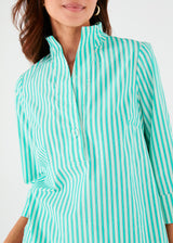 Effie Blouse Turquoise Stripe Cotton