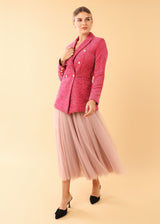 Calvin Blazer Pink Boucle Tweed