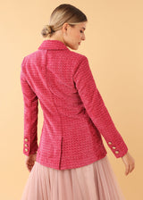 Calvin Blazer Pink Boucle Tweed