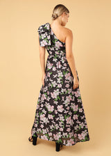 Caroline Gown Black Organza Bloom