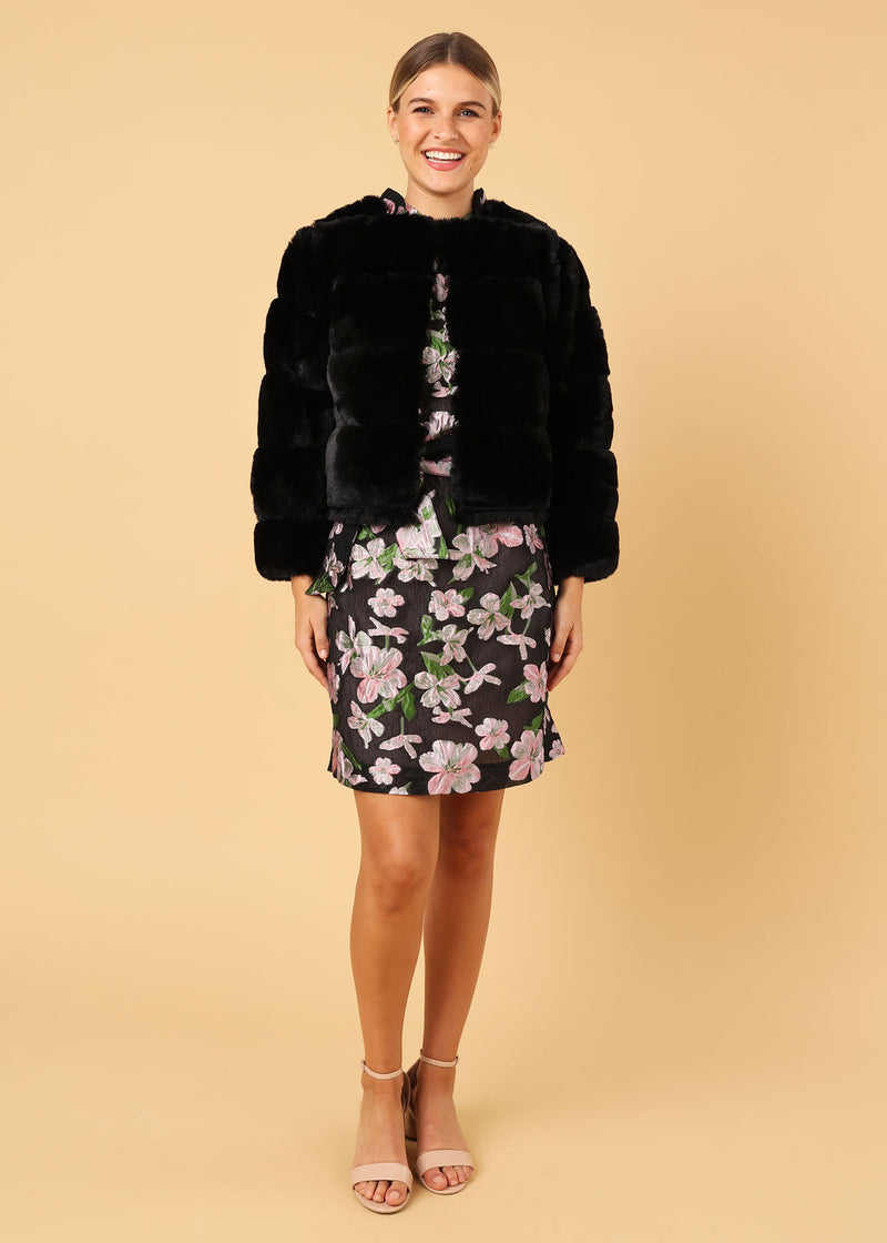 Ella Fur Jacket Black