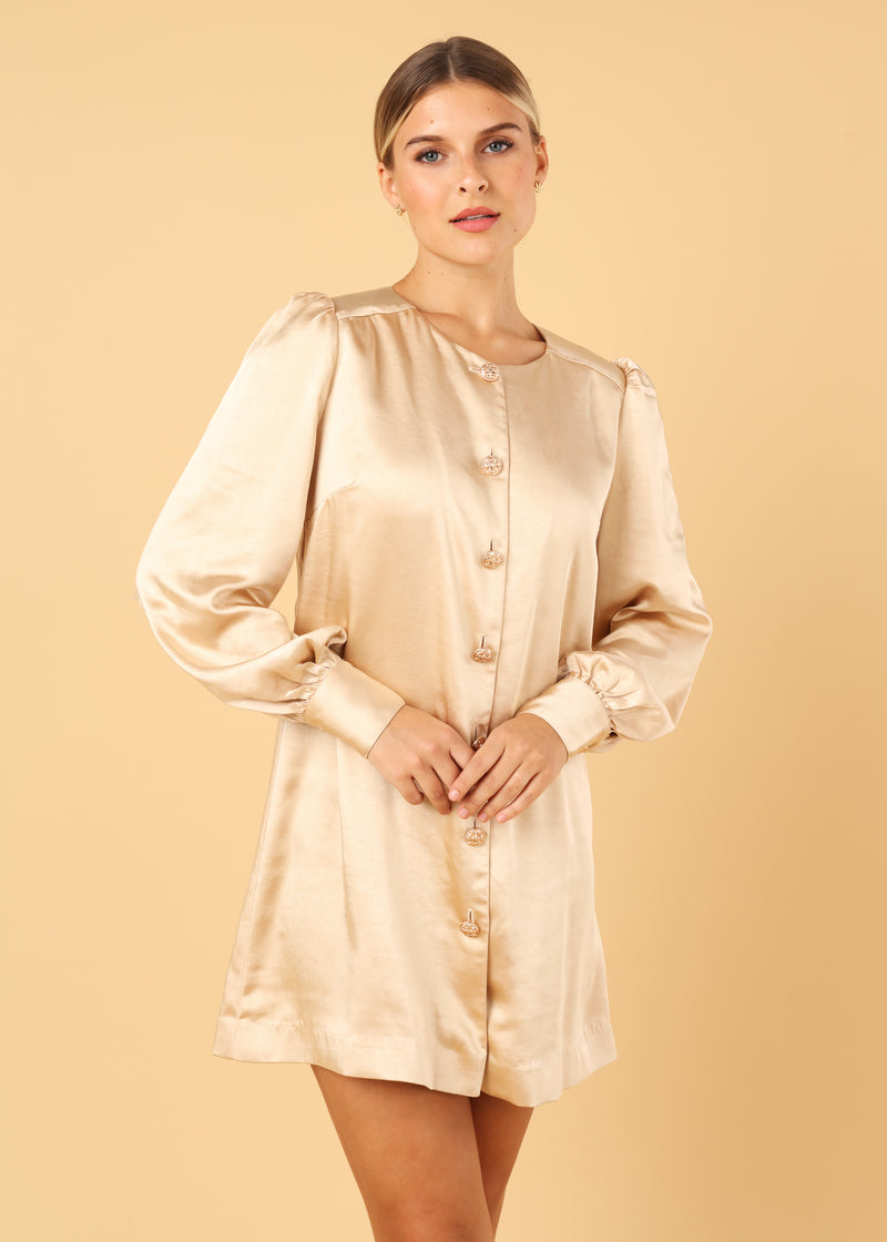 Ellen Dress Champagne Satin