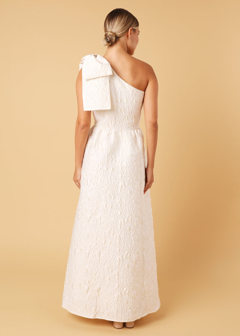 Caroline Gown White Bubble Jacquard