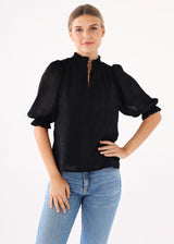 Bennett Top Black Burnout Chiffon