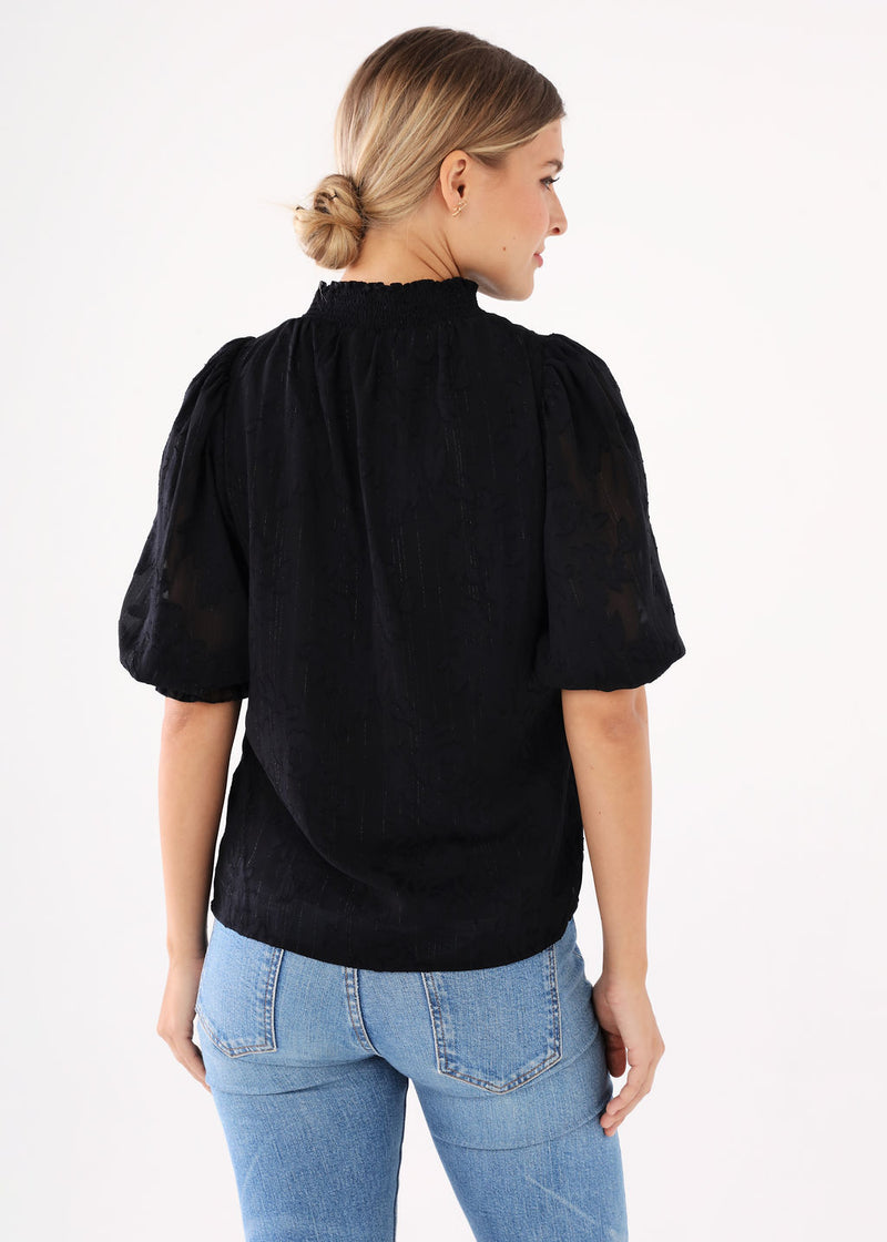 Bennett Top Black Burnout Chiffon