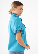 Sadie Top Coastal Blue Linen