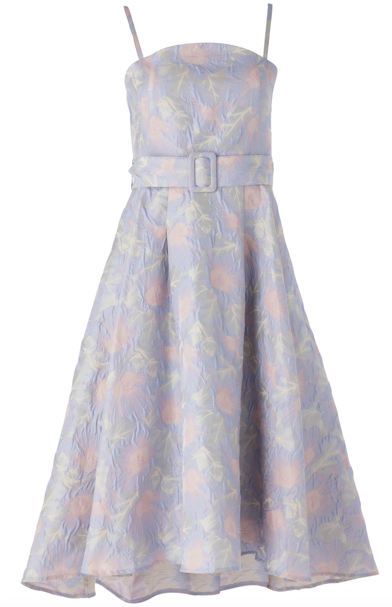 Annabelle Dress Lilac Floral Jacquard