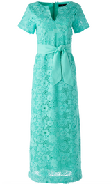 Heidi Caftan Gown Julep Green 3-D Lace