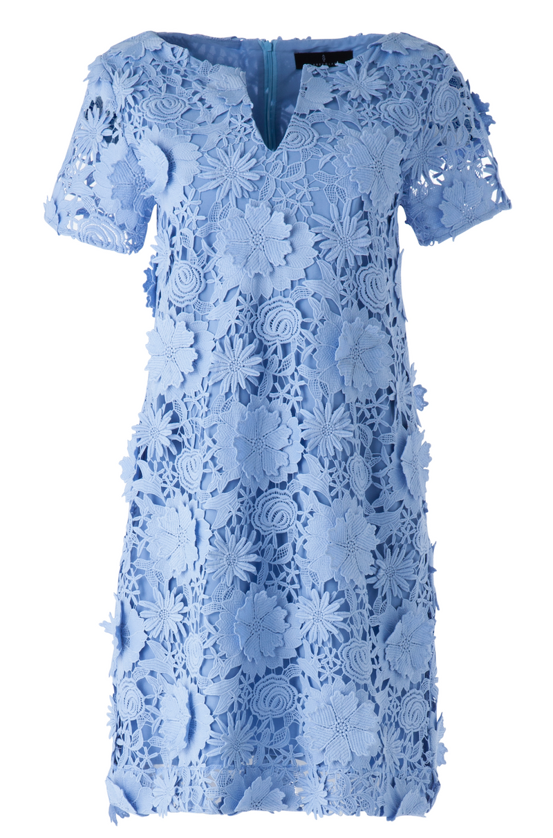 Lulu Dress Cornflower Blue 3-D Lace