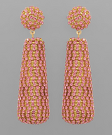 Crystal Cylinder Drop Earrings