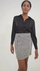 Jessica Skirt Black and White Houndstooth