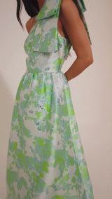 Caroline Gown Green Abstract Brocade