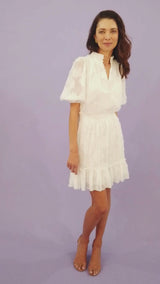 Bennett Dress White Sunflower Burnout Chiffon