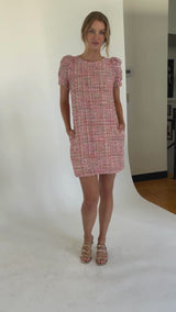 Marty Dress Pink Multi Tweed