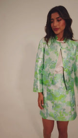 Onassis Jacket Green Abstract Brocade