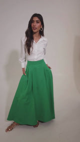 Olivia Skirt Kelly Green Faille