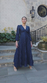 Brooke Gown Navy Cloud Organza