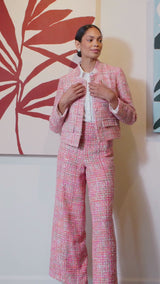 Carter Trouser Pink Multi Tweed