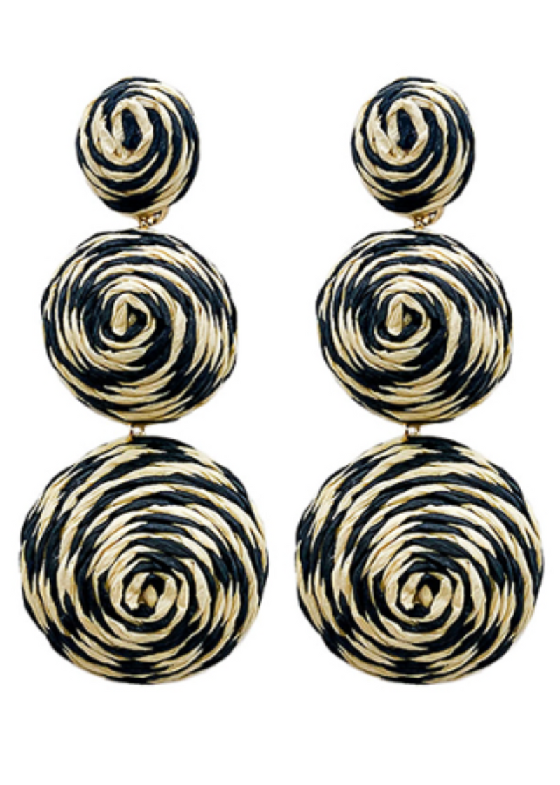 Three Tiered Raffia Earring